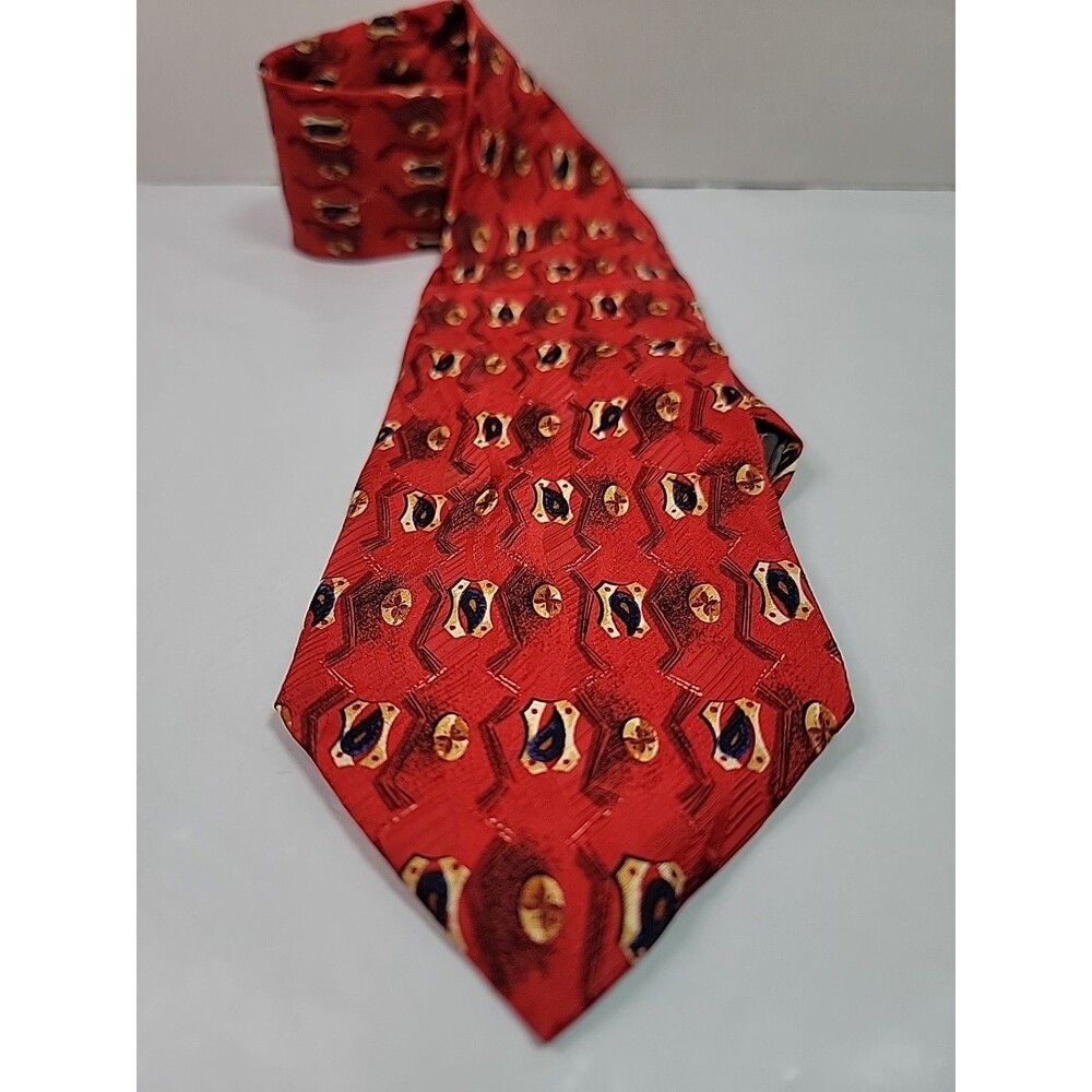 Robert Talbott Best of Class Nordstrom Red Silk Tie Geometric Paisley Necktie